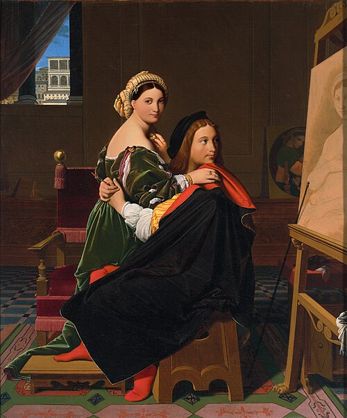Raphaël et la Fornarina, 1814, Jean-Auguste Dominique Ingres