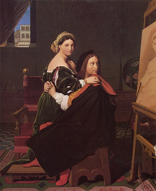 Raphaël à la Farnesina avec la Fornarina, , Jean-Auguste Dominique Ingres