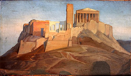 Vue de l'Acropole d'Athènes, 1841, Jean-Auguste Dominique Ingres