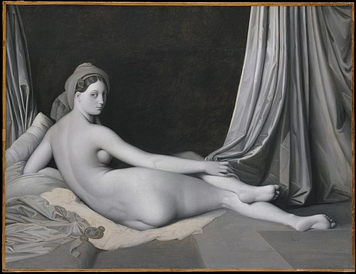 Odalisque in Grisaille, 1829, Jean-Auguste Dominique Ingres