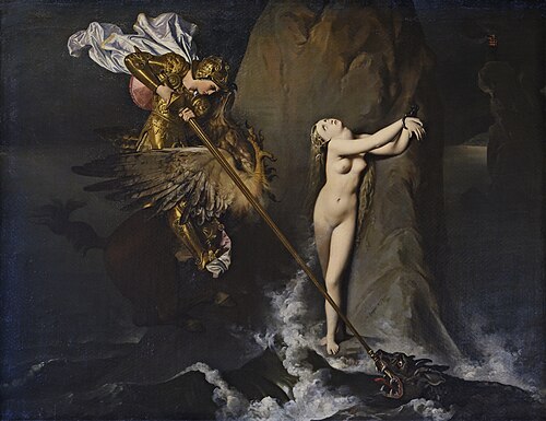 Roger délivrant Angélique, 1819, Jean-Auguste Dominique Ingres