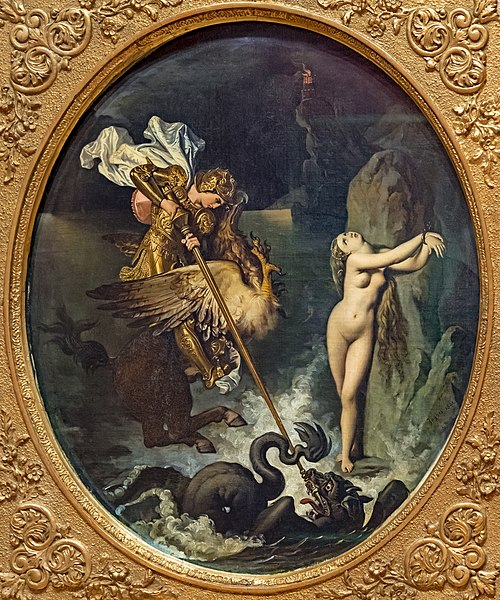 Roger délivrant Angélique, 1841, Jean-Auguste Dominique Ingres