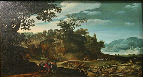 Paysage aux pèlerins d'Emmaüs, 1624, Claes Dircksz. van der Heck