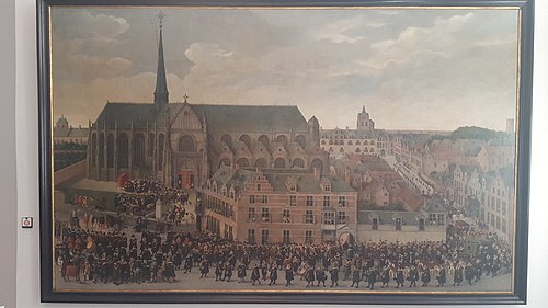 L'archiduchesse Isabelle à la fête des arbalétriers près de l'église du Sablon à Bruxelles, 1700, Antoine Sallaert