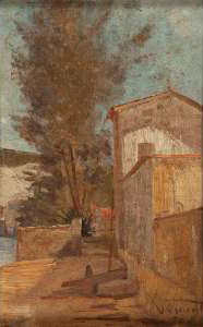 Fundo de quintal em São Cristóvão, 1890, Eliseu Visconti