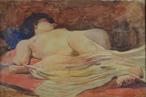 Nu em escorço - Estudo para “Nu feminino com véu”, 1910, Eliseu Visconti
