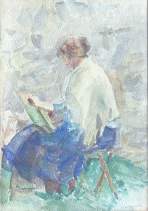 Louise pintando, 1930, Eliseu Visconti