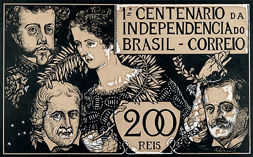 Selo comemorativo do 1º Centenário da Independência - 200 Réis - Estudo para selo, 1921, Eliseu Visconti