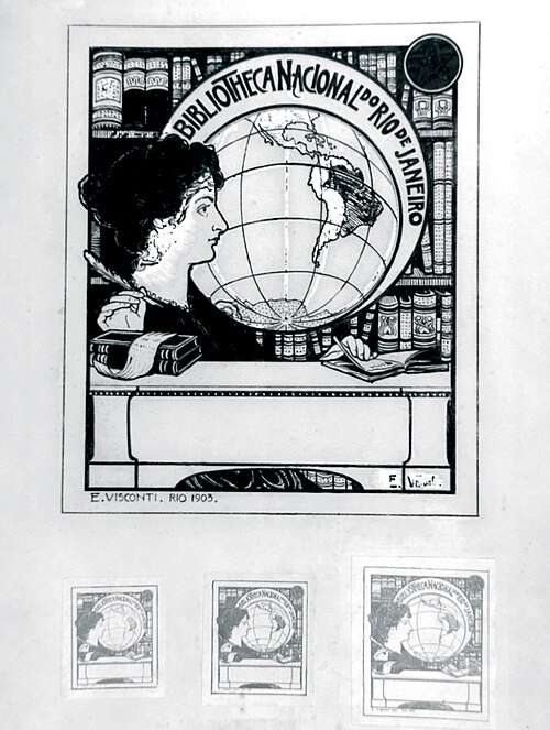 Ex-libris da Biblioteca Nacional, 1903, Eliseu Visconti