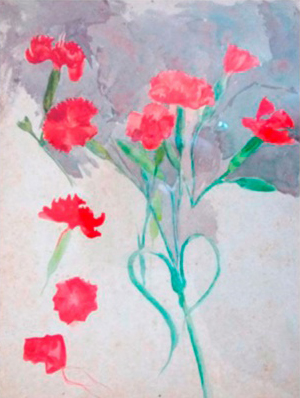 Flores - verso da obra A951, 1900, Eliseu Visconti
