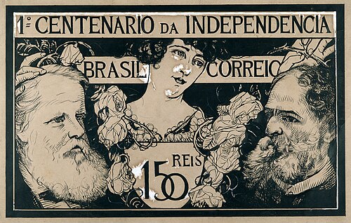 Selo comemorativo do 1º Centenário da Independência - 150 Réis - Estudo para selo, 1921, Eliseu Visconti