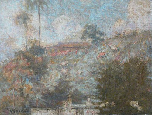 Morro de Santo Antônio com palmeiras, 1926, Eliseu Visconti