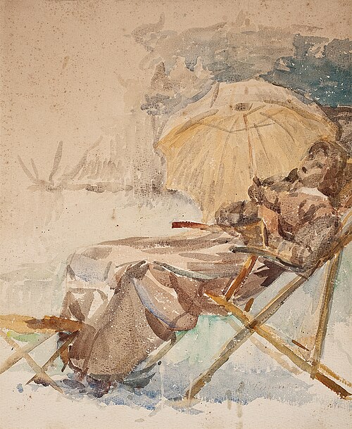 Mulher com sombrinha - Estudo para “Cura de Sol”, 1919, Eliseu Visconti