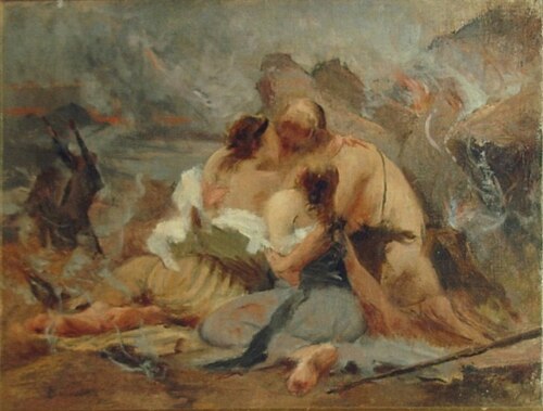 Cena bíblica - Ló e suas filhas, 1898, Eliseu Visconti