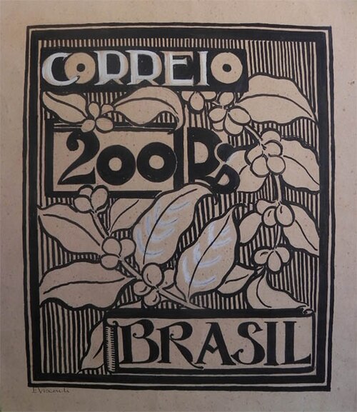 Estudo de selo para os Correios - Projeto não utilizado, 1903, Eliseu Visconti