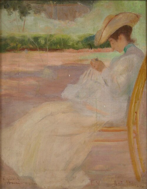 Mulher num parque, Petrópolis, 1902, Eliseu Visconti