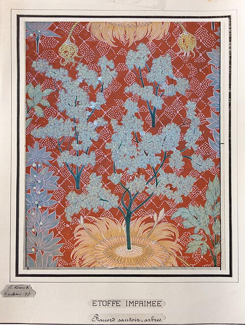 Árvores/Etoffe en soie/Anemone/Etoffe Imprimée - Estudo para tecido, 1897, Eliseu Visconti