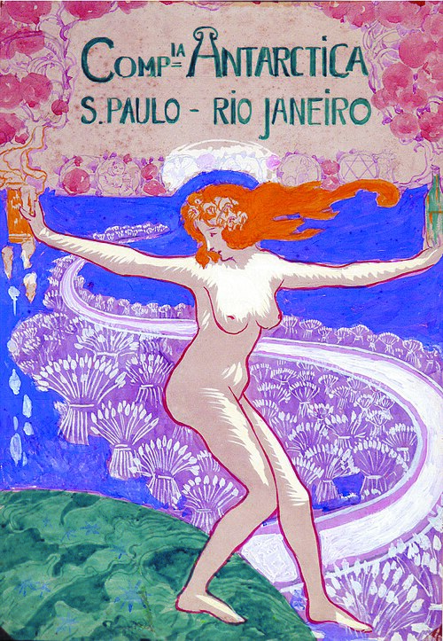 Cartaz da Companhia Antarctica - Projeto para o pano de boca do Cassino Antarctica, 1920, Eliseu Visconti