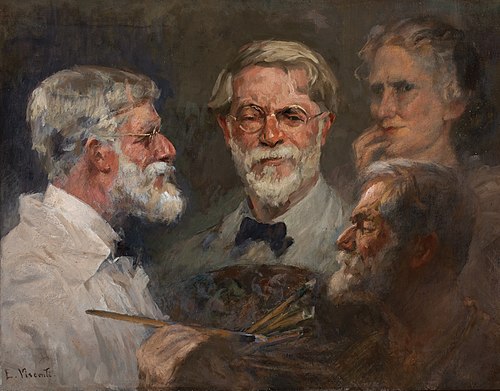 Autorretrato em três posições, 1938, Eliseu Visconti