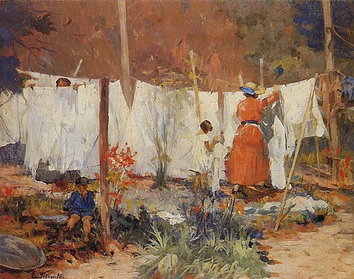 Roupa estendida, 1940, Eliseu Visconti
