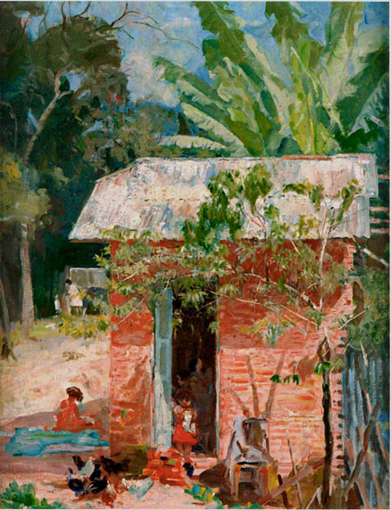 Fundo de casas, 1930, Eliseu Visconti