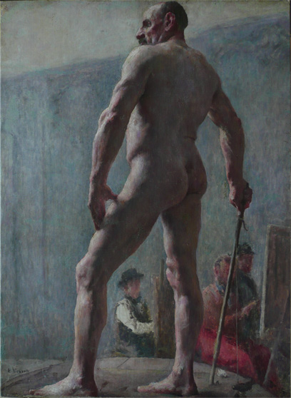 Nu masculino de costas com bastão, 1896, Eliseu Visconti