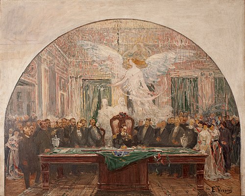 Posse de Deodoro da Fonseca - Primeiro estudo para o Palácio Tiradentes, 1925, Eliseu Visconti
