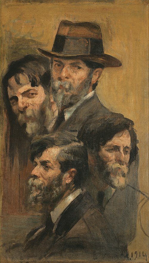 Autorretrato em quatro posições, 1914, Eliseu Visconti