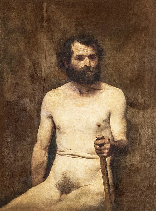 Nu masculino sentado com bastão, 1891, Eliseu Visconti