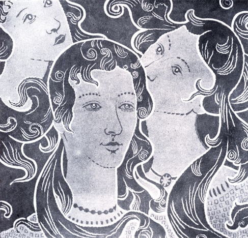 As três virgens - Estudo para tecido, 1900, Eliseu Visconti