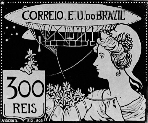 A Aeronáutica - Projeto para selo integrante da coleção vencedora do concurso dos Correios de 1904, 1903, Eliseu Visconti