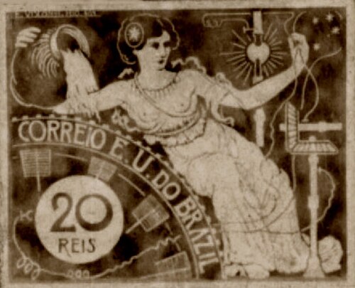 A Eletricidade - Projeto para selo integrante da coleção vencedora do Concurso dos Correios de 1904, 1903, Eliseu Visconti