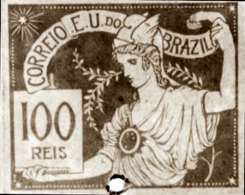 O Comércio - Projeto para selo integrante da coleção vencedora do concurso dos Correios de 1904, 1903, Eliseu Visconti
