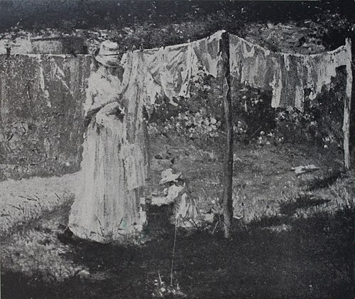 Mãezinha estendendo roupa, 1919, Eliseu Visconti