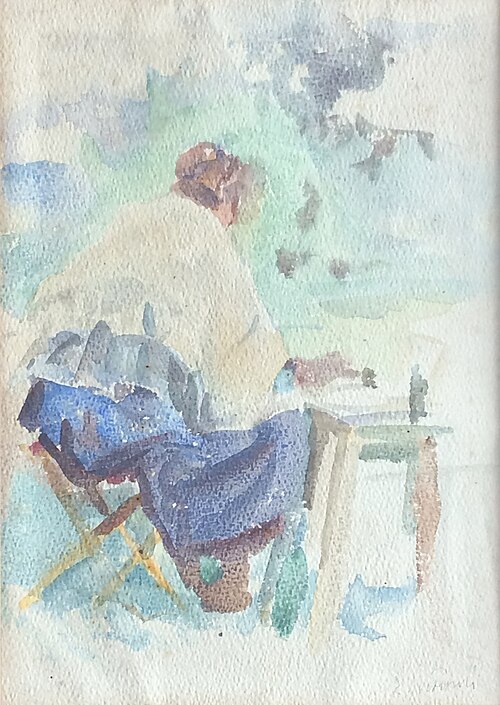 Louise pintando, 1930, Eliseu Visconti