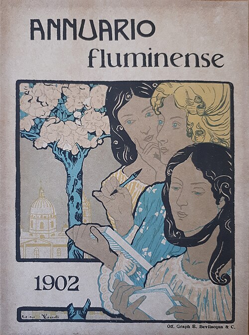 Três figuras femininas - Prova para a capa do Annuário Fluminense 1902, 1902, Eliseu Visconti