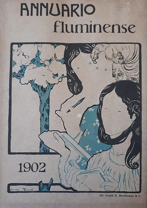 Três figuras femininas - Prova para a capa do Annuário Fluminense 1902, 1901, Eliseu Visconti