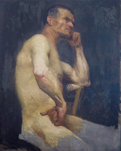 Nu masculino sentado, 1894, Eliseu Visconti
