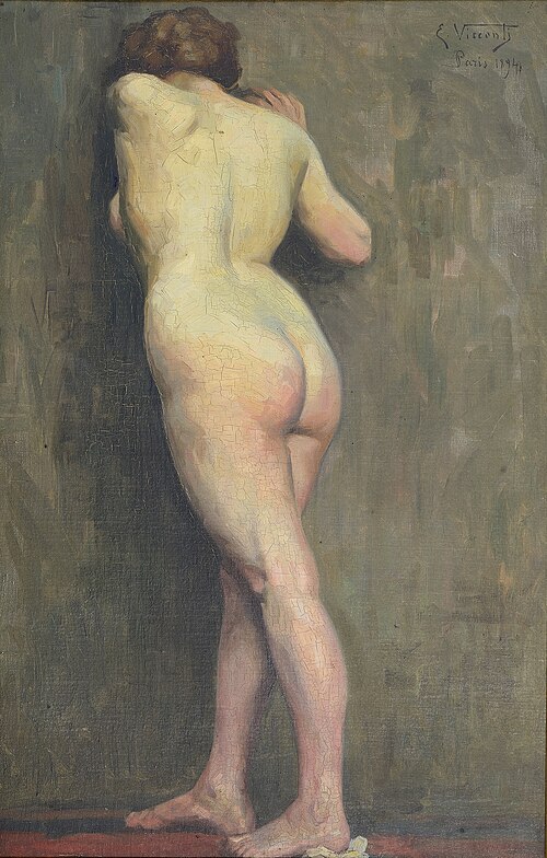Nu feminino de costas, 1894, Eliseu Visconti