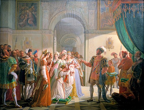 François Ier armant chevalier son petit-fils François II, 1824, Pierre Révoil