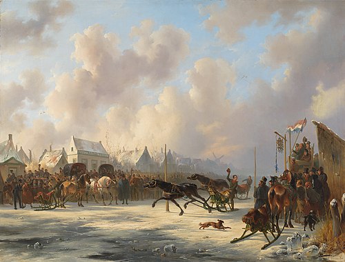 Een harddraverij te Zaandam, 1838, Wouterus Verschuur