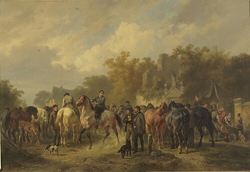 Een paardenmarkt, 1855, Wouterus Verschuur