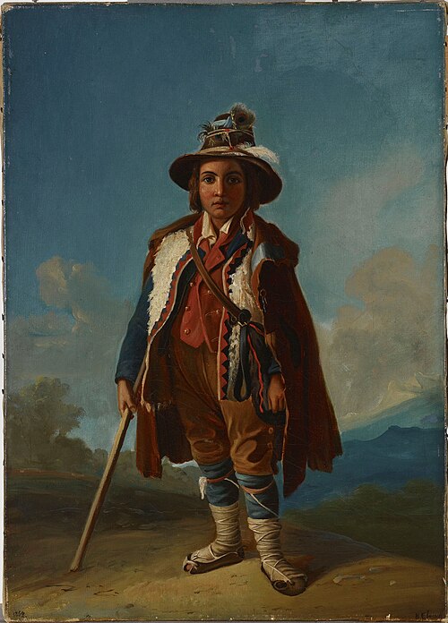 Italiensk gosse, kopia efter R.W. Ekmans porträtt från 1849, , Karl Emanuel Jansson