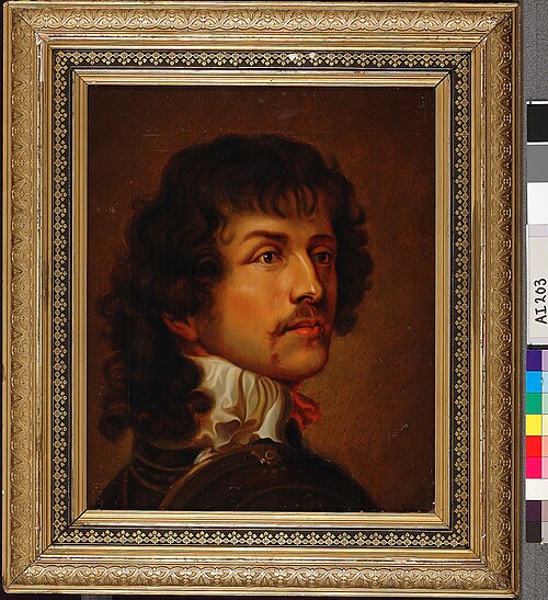 Manligt porträtthuvud, kopia efter van Dyck?, 1861, Karl Emanuel Jansson