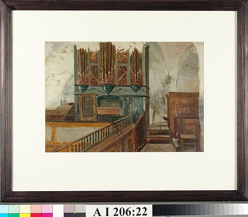 Finströmin kirkon urut, luonnos, 1871, Karl Emanuel Jansson