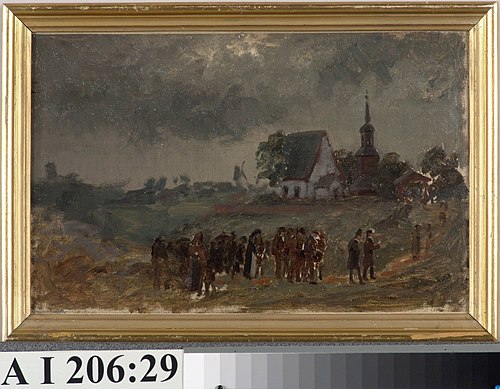 Konstnärens begravning I, 1874, Karl Emanuel Jansson