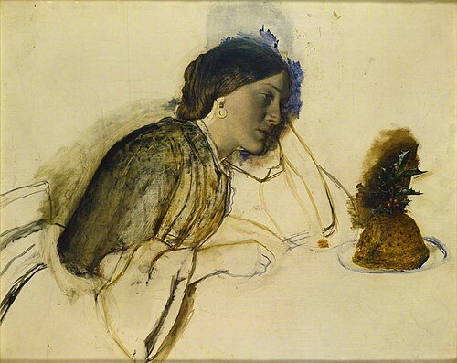 The poor Actress's Christmas Dinner, 1860, Robert Braithwaite Martineau