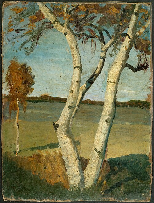 Birch Tree in a Landscape, 1899, Paula Modersohn-Becker