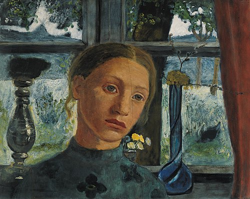 Girl's head in front of a window, 1902, Paula Modersohn-Becker