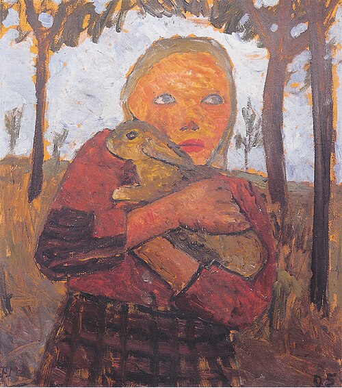 Girl with Rabbit, 1905, Paula Modersohn-Becker